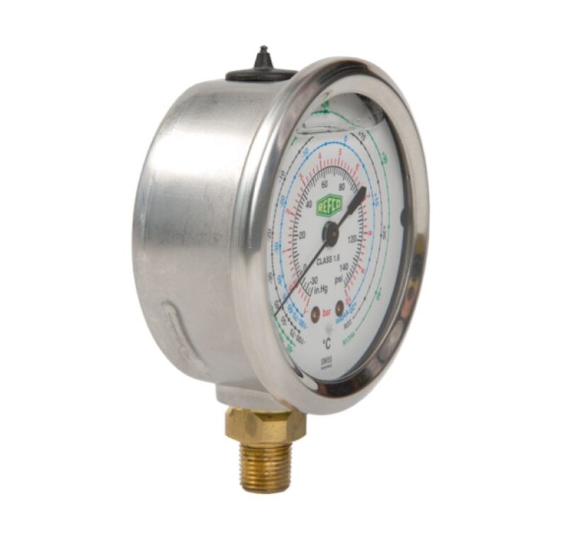Painemittari REFCO MR-200-DS R404A/R134A/R22 matalapaine Ø68mm 1/4″ SAE 7648597 - Image 2