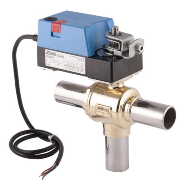 Palloventtiili CASTEL 6698EM/M42A2. 3-tie motorisoitu CO2. PS=140bar 42,2mm W 24V