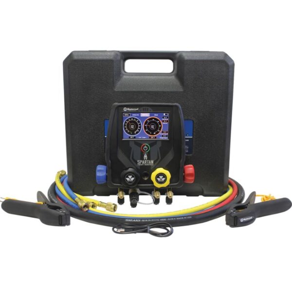 Painemittarisarja digitaalinen Mastercool SPARTAN palloventtiilillä yms. ja salkku 99946-BT-2BVE