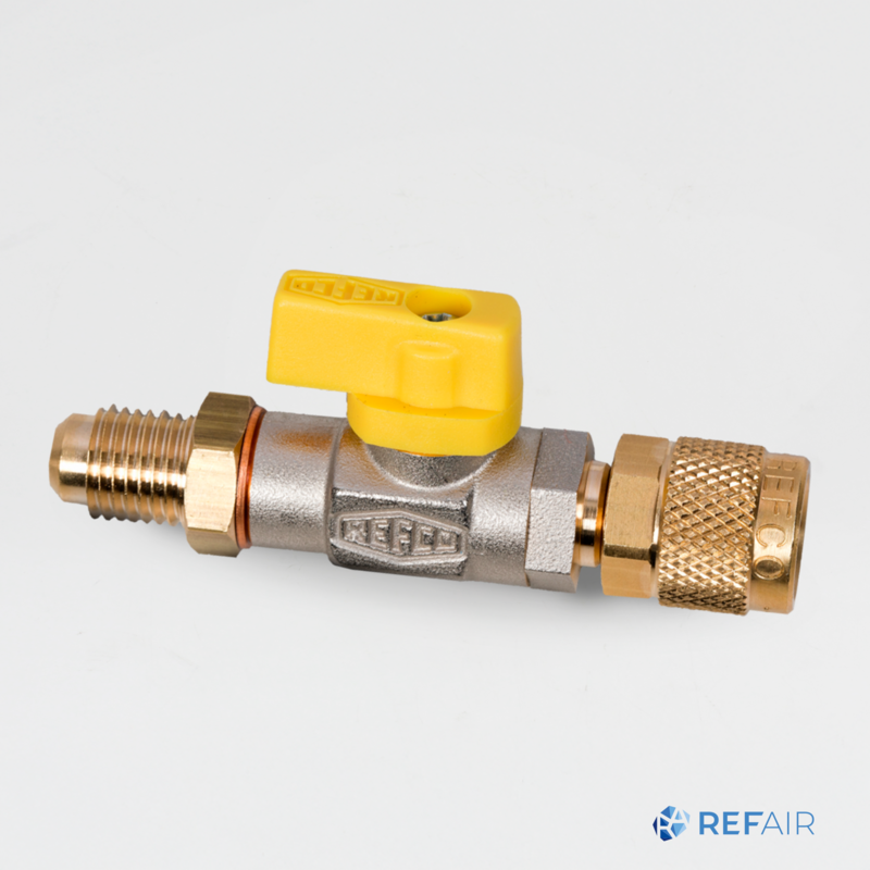 Palloventtiili REFCO CA-1/4 SAE-Y 1/4″ SAE keltainen uros-naaras 4493738