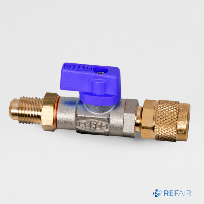 Palloventtiili REFCO CA-1/4 SAE-B 1/4″ sininen uros-naaras 4493525