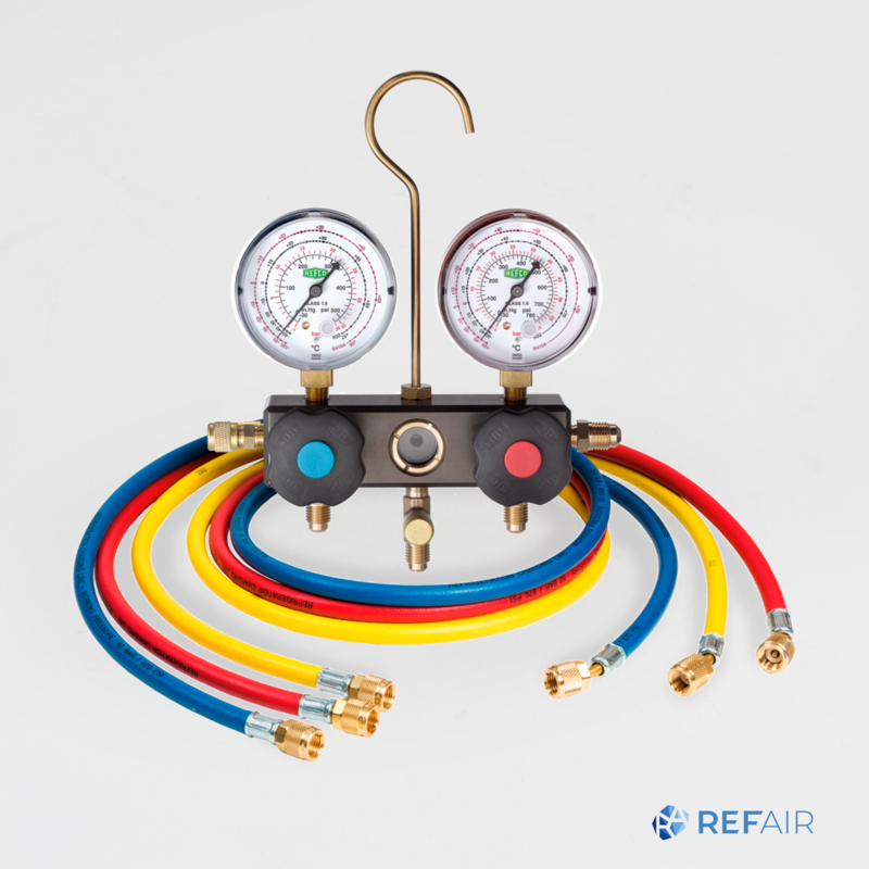 Painemittarisarja REFCO BM2-6-DS-290 R290/R600/R600A 2-tie Ø68 mm letkut 3 x 91 cm 4687380