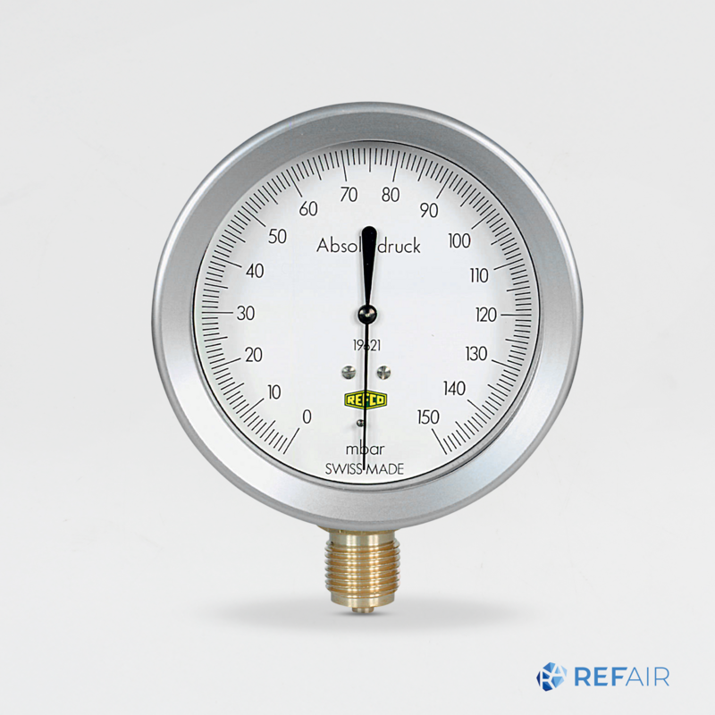 Tyhjiömittari mekaaninen REFCO 19621 Ø100 mm 0...150 mbar 1/2″ G x 1/4″ SAE 9882476