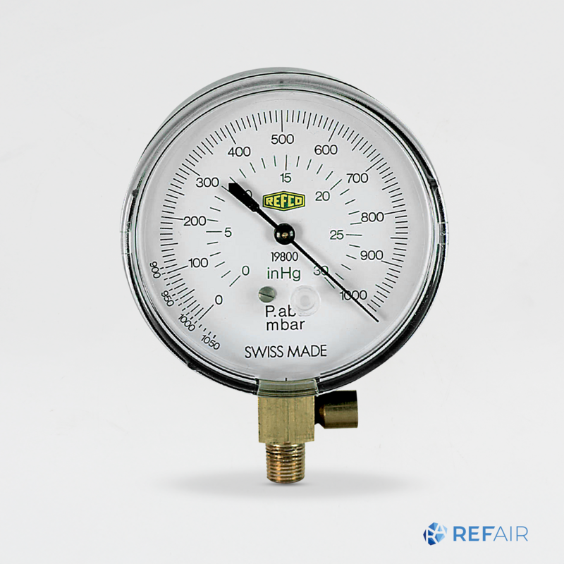 Tyhjiömittari mekaaninen REFCO 19800-SV Ø80 mm 0...1000 mbar 1/8″ NPT 9882473