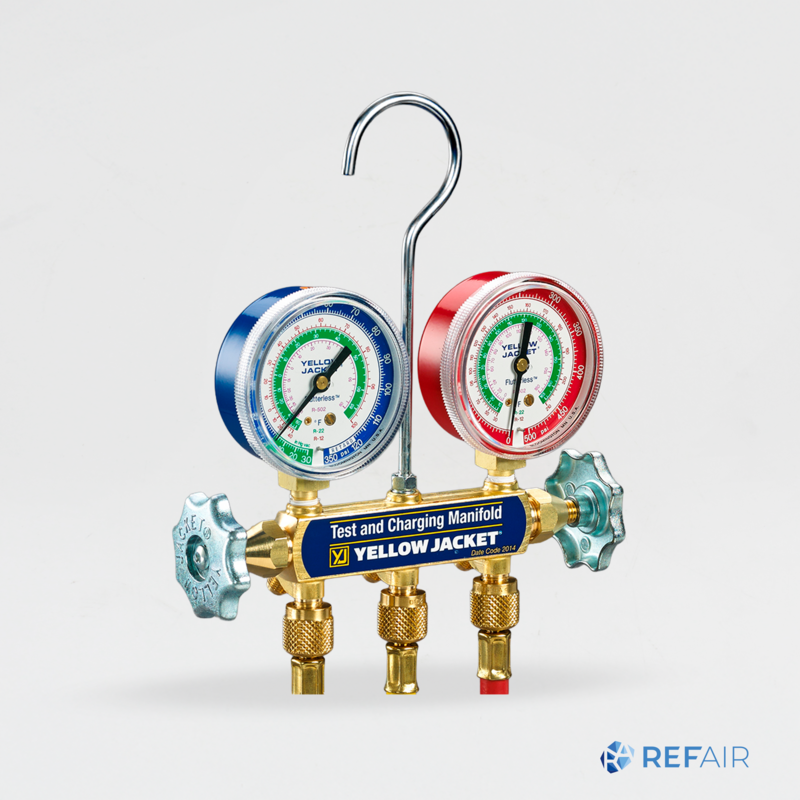 Painemittarisarja YELLOW JACKET kaksitie R407C/R134A/R404A 41-sarja bar °C [41332]