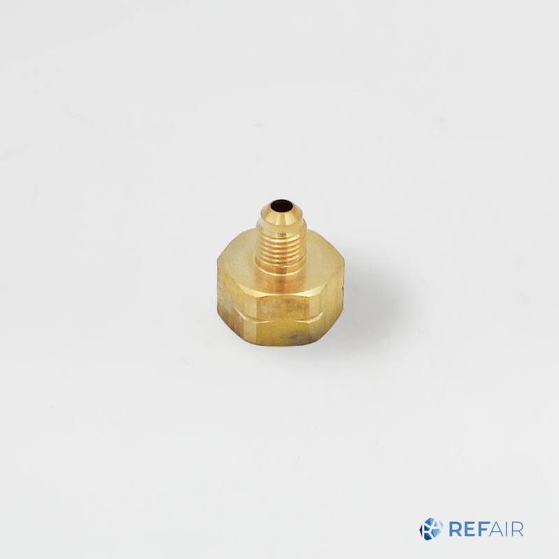 Adapteri kylmäainesäiliöön ELKE 1/4 SAE x 21,8 vasen kierre 88.183/5